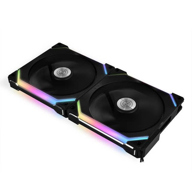 Lian Li Uni Fan Sl140 Double Pack Black With Controller (Argb 140Mm Led Pwm Daisy-Chain) (2Pcs, Black)