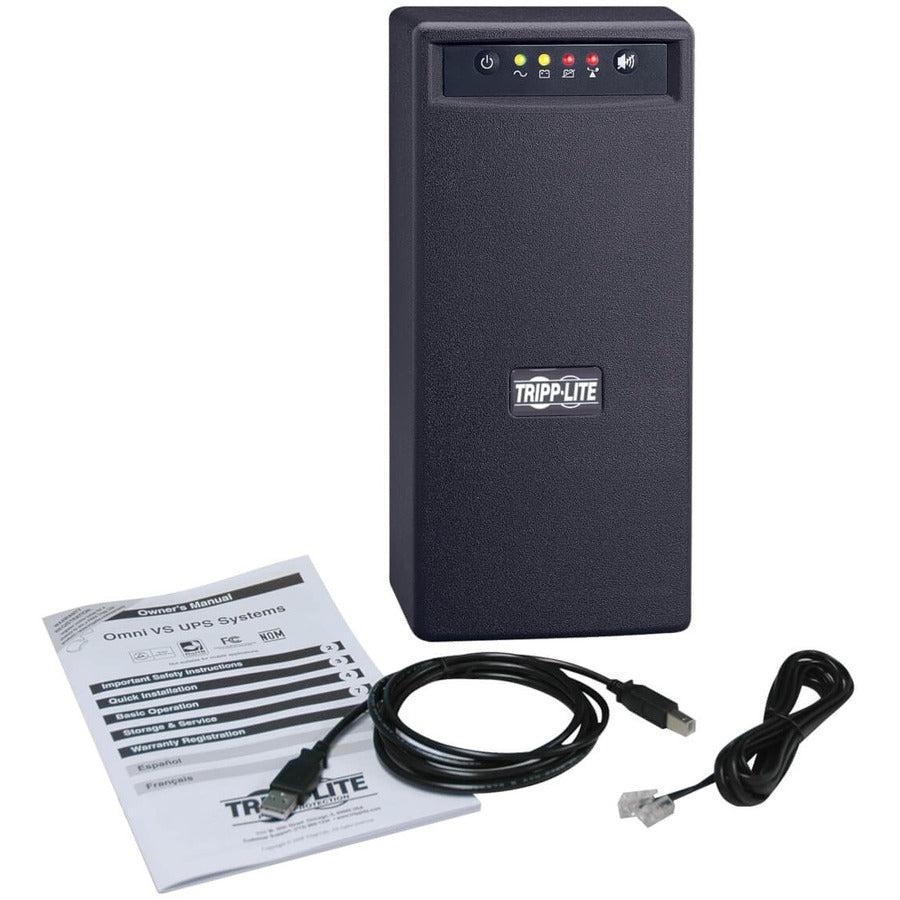 Line Interactive UPS 800VA - Desktop Tower Battery Backup System | Tripp Lite OmniVS OMNIVS800
