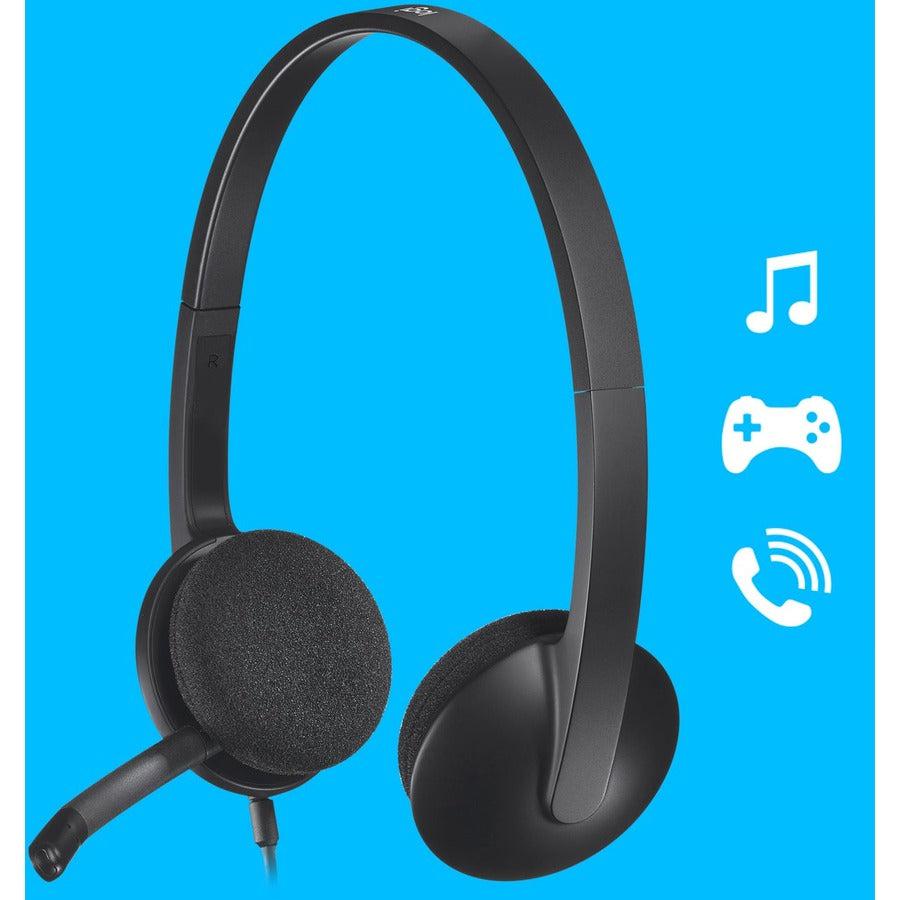 Logitech H340 Usb Computer Headset Wired Head-Band Office/Call Center Black