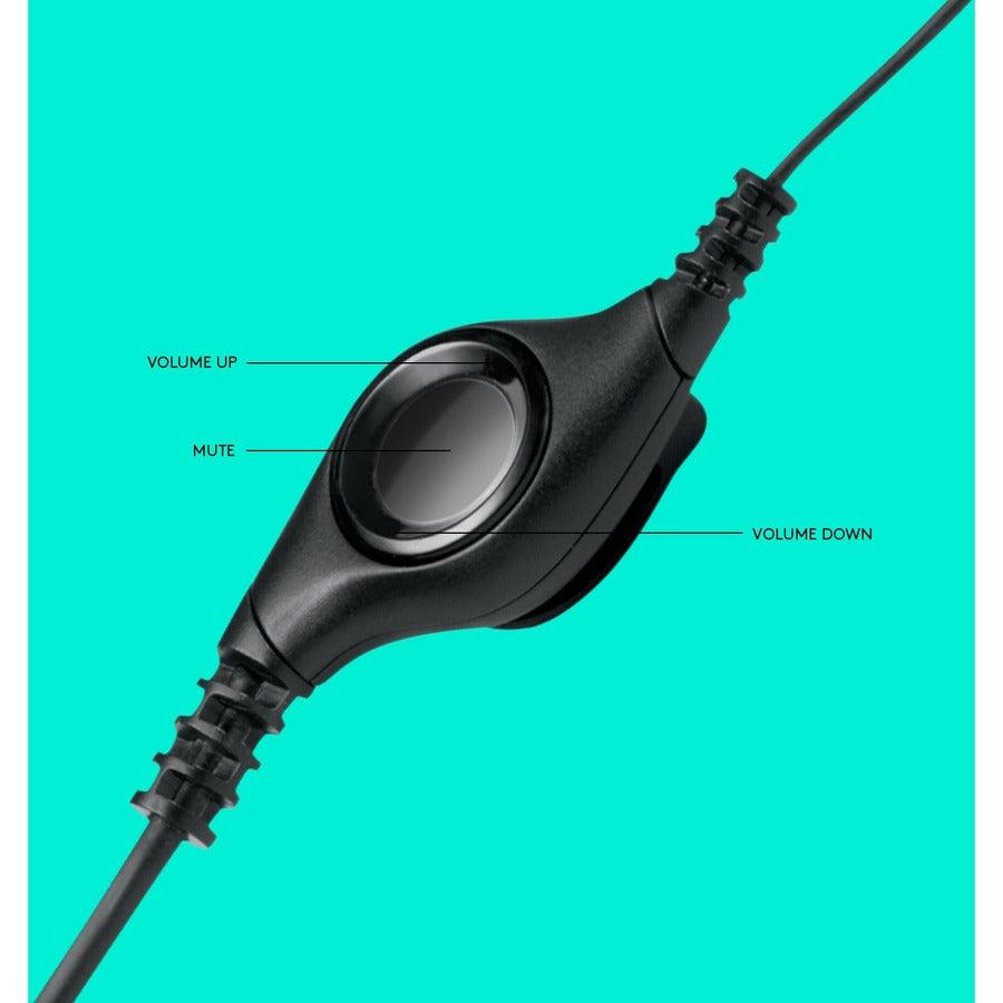 Logitech H390 Usb Computer Headset Wired Calls/Music Black