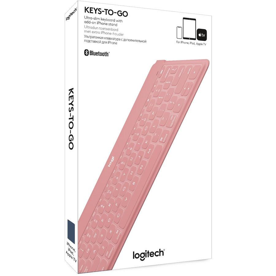 Logitech Keys-To-Go Pink, White Bluetooth