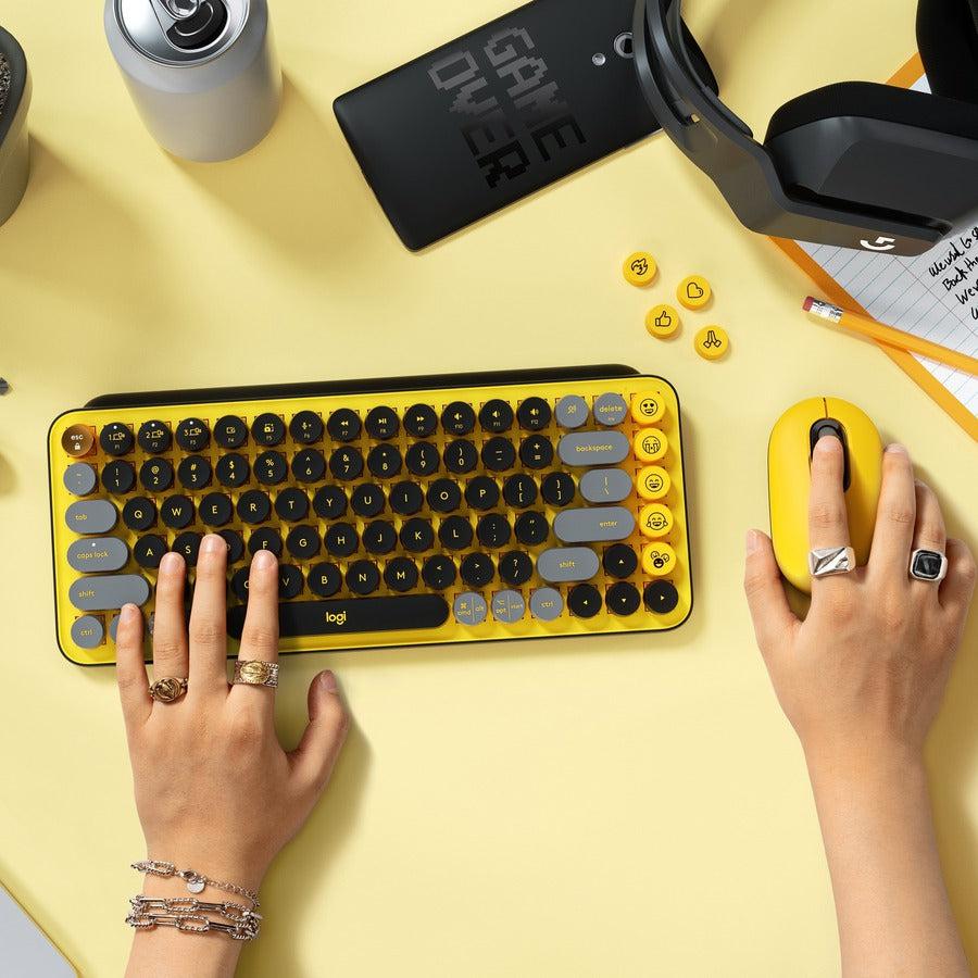 Logitech Pop Keys Keyboard Rf Wireless + Bluetooth Black, Grey, Yellow
