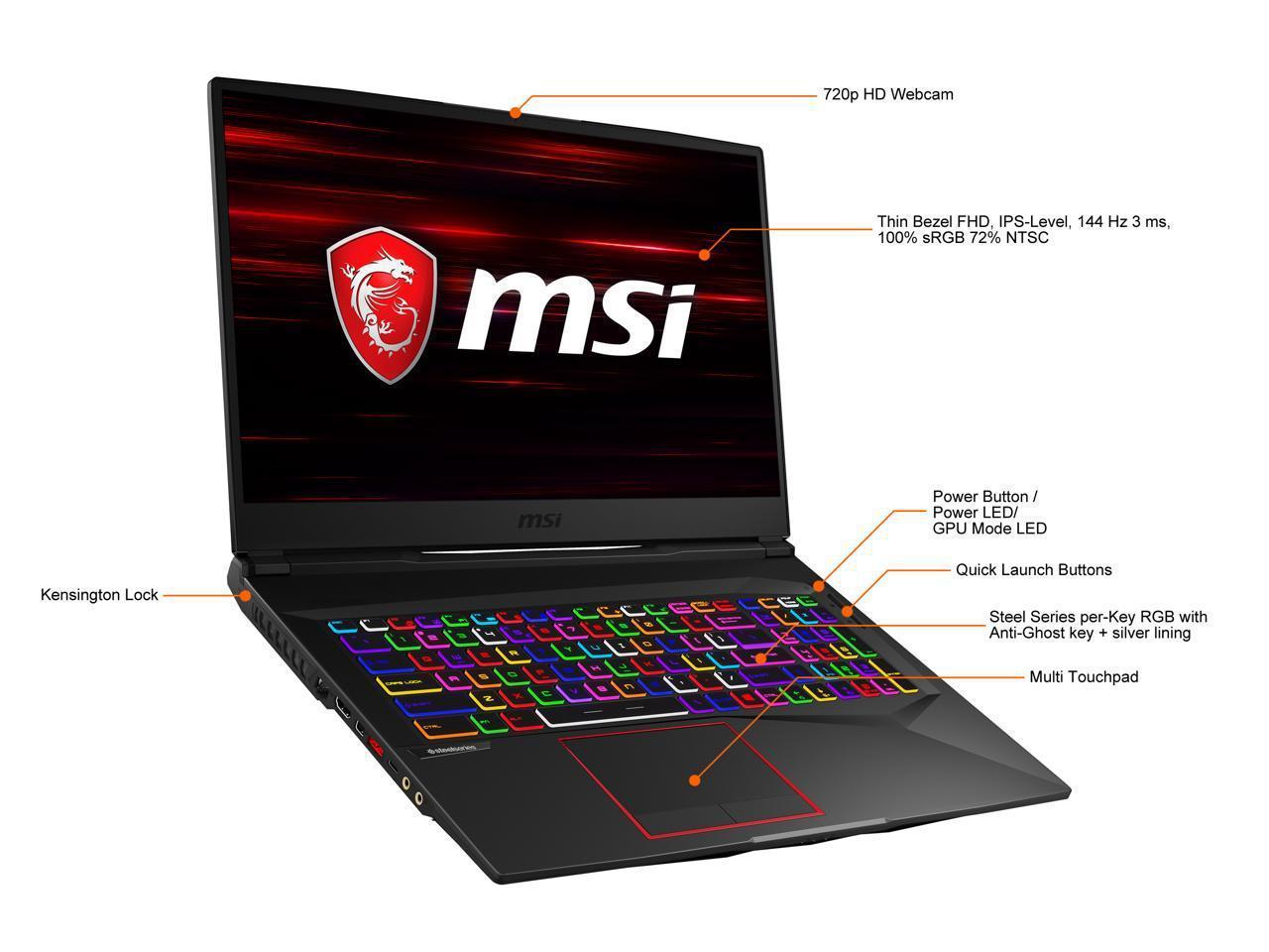 Msi Ge75 Raider 10Se-482 17.3 Inch Intel Core I7-10750H 2.6-5.0Ghz/ 16Gb (8Gb*2) Ddr4/ 512Gb Nvme