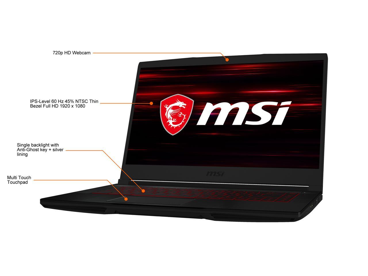 Msi Gf Series - 15.6" 60 Hz Ips - Intel Core I5 10Th Gen 10500H (2.50 Ghz) - Nvidia Geforce Gtx 1650
