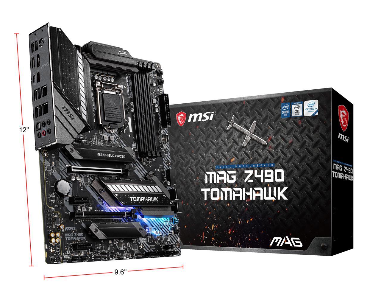 Msi Mag Z490 Tomahawk Lga 1200 Intel Z490 Sata 6Gb/S Atx Intel Motherboard