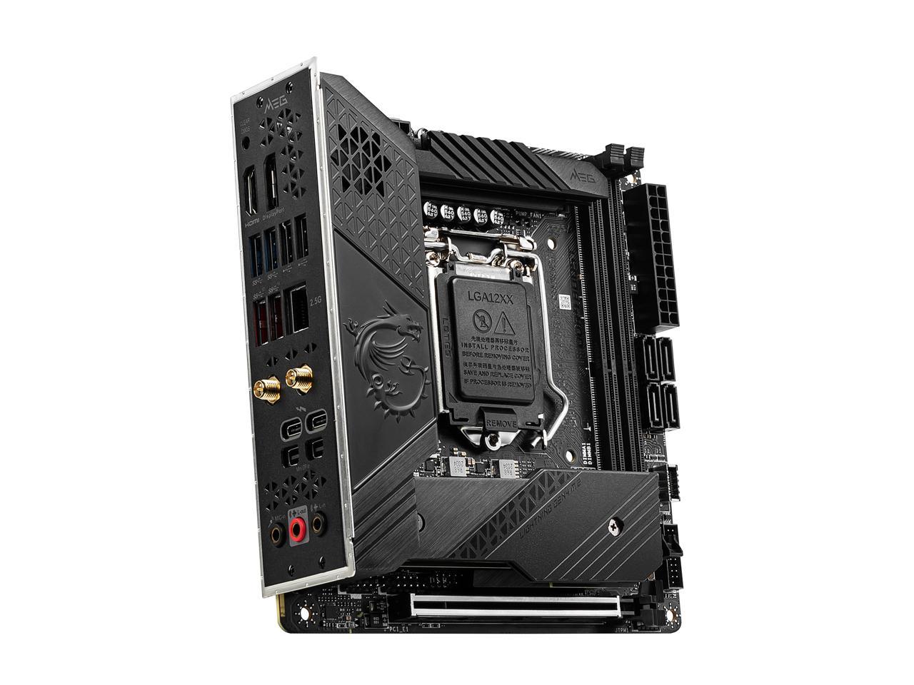 Msi Meg Z590I Unify Lga 1200 Intel Z590 Sata 6Gb/S Mini Itx Intel Motherboard