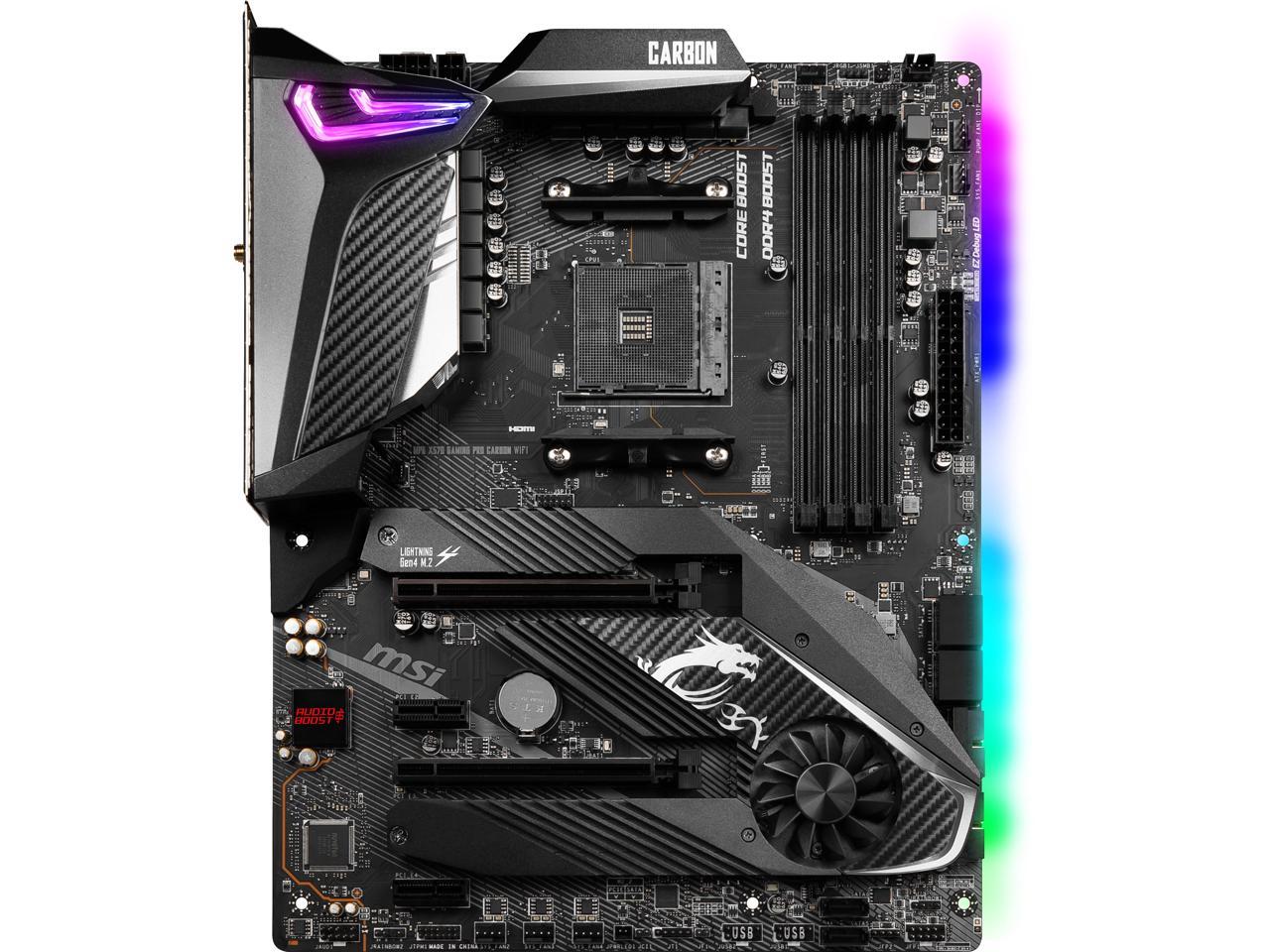 Msi Mpg X570 Gaming Pro Carbon Wifi Gaming Motherboard Amd Am4 Sata 6Gb/S M.2 Usb 3.2 Gen 2 Wi-Fi 6 Hdmi Atx