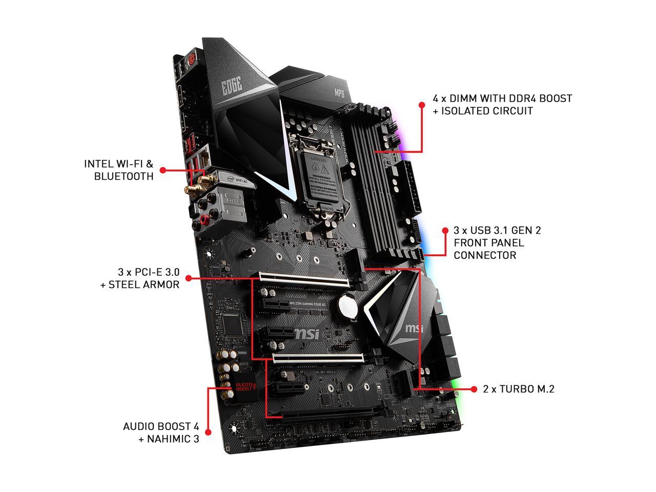 Msi Mpg Z390 Gaming Edge Ac Lga 1151 (300 Series) Intel Z390 Sata 6Gb/S Atx Intel Motherboard