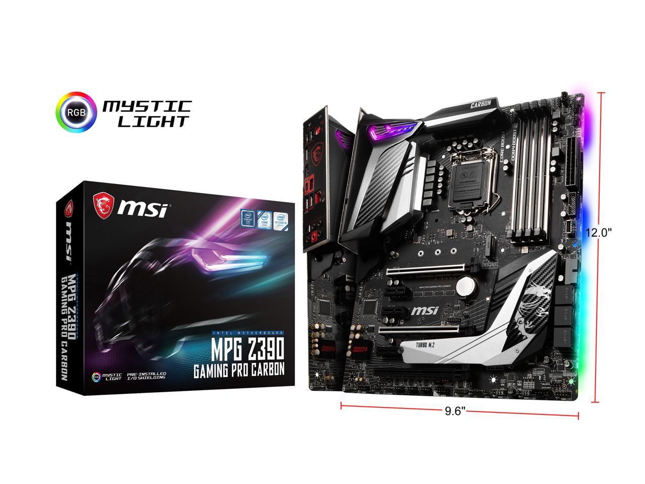 Msi Mpg Z390 Gaming Pro Carbon Lga 1151 (300 Series) Intel Z390 Hdmi Sata 6Gb/S Usb 3.1 Atx Intel Motherboard