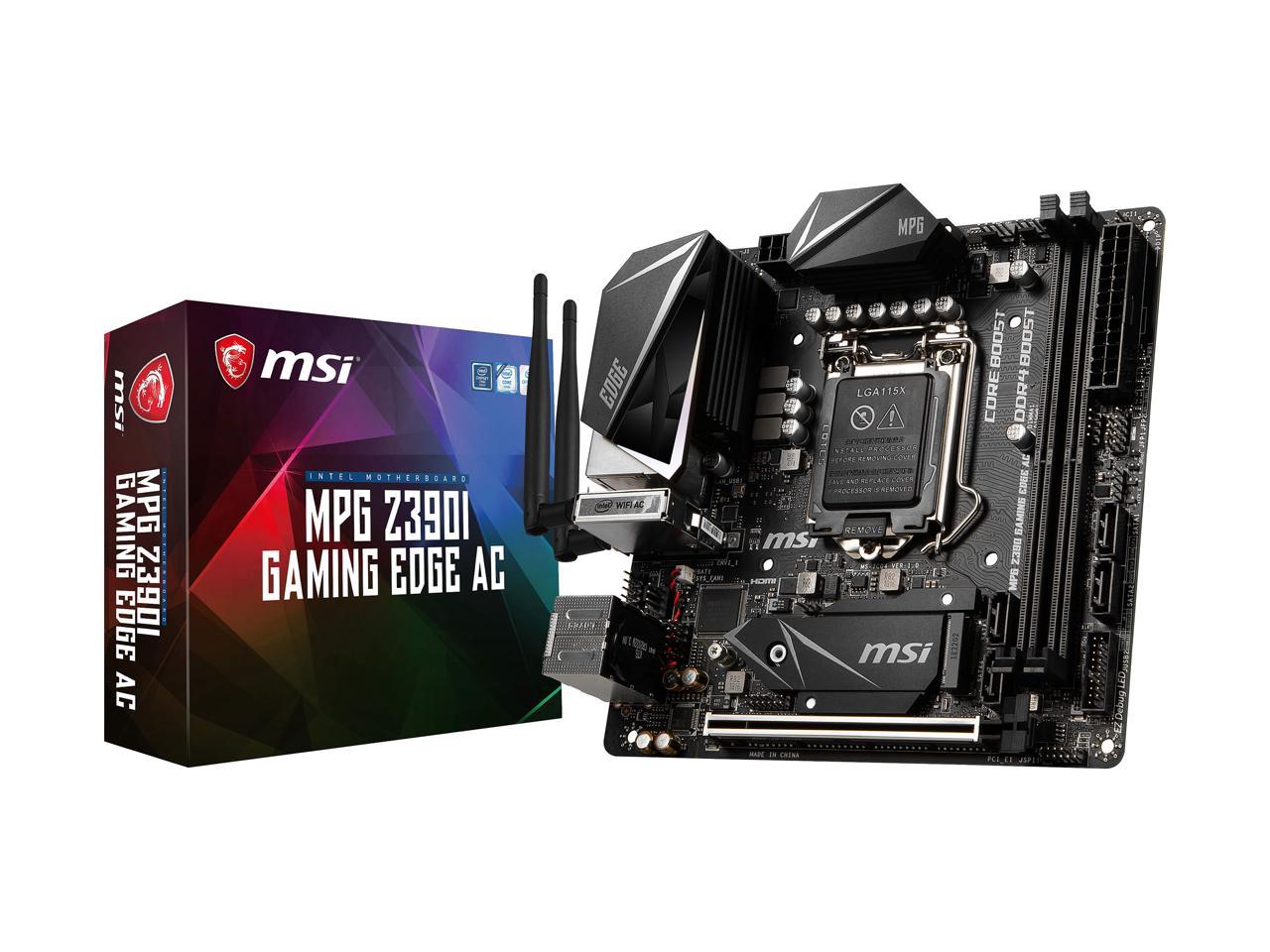 Msi Mpg Z390I Gaming Edge Ac Lga 1151 (300 Series) Intel Z390 Hdmi Sata 6Gb/S Usb 3.1 Mini Itx Intel Motherboard