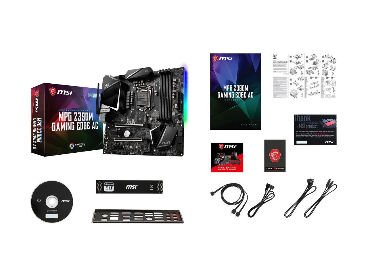 Msi Mpg Z390M Gaming Edge Ac Lga 1151 (300 Series) Intel Z390 Hdmi Sata 6Gb/S Usb 3.1 Micro Atx Intel Motherboard