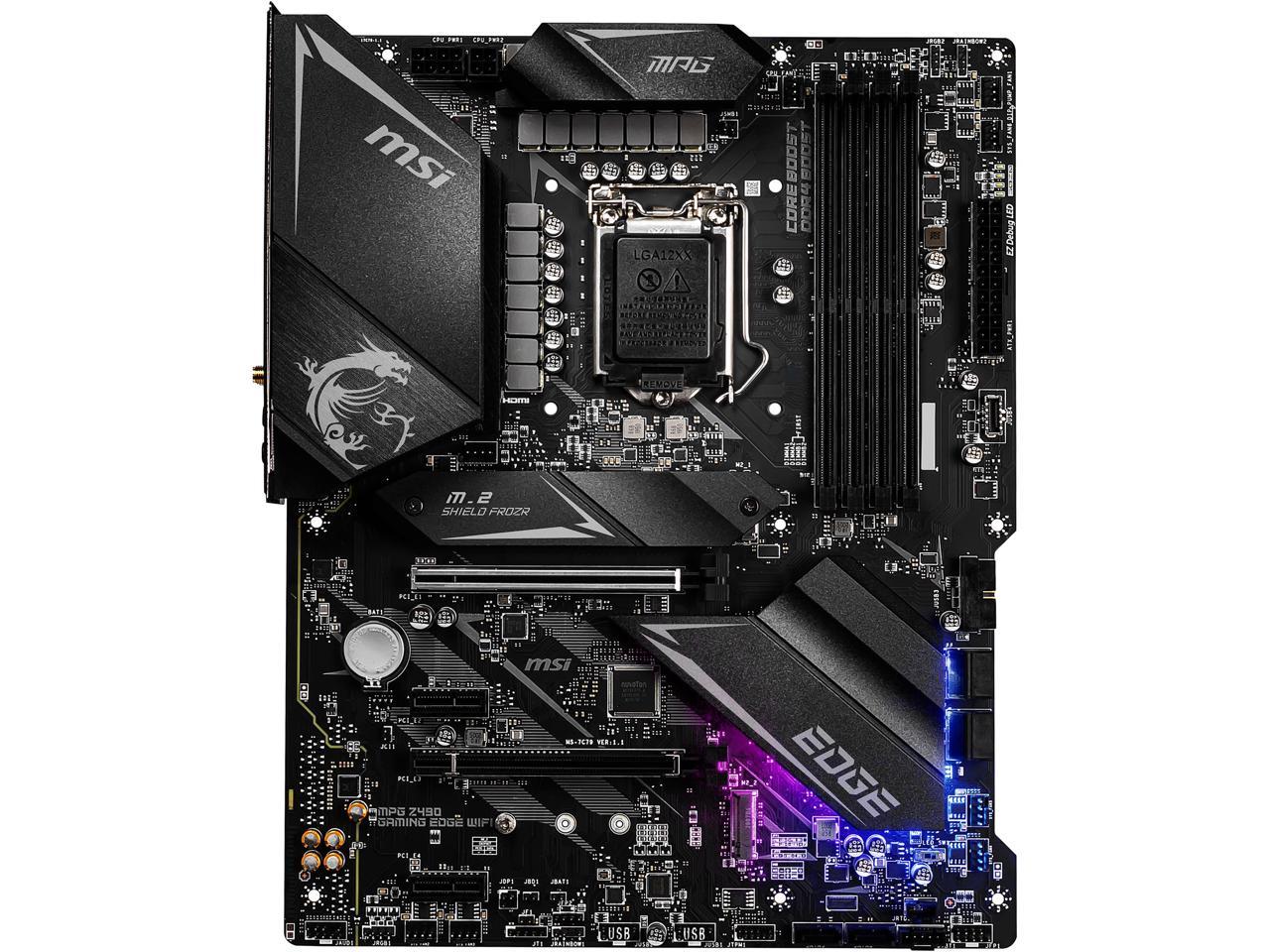 Msi Mpg Z490 Gaming Edge Wifi Lga 1200 Intel Z490 Sata 6Gb/S Atx Intel Motherboard