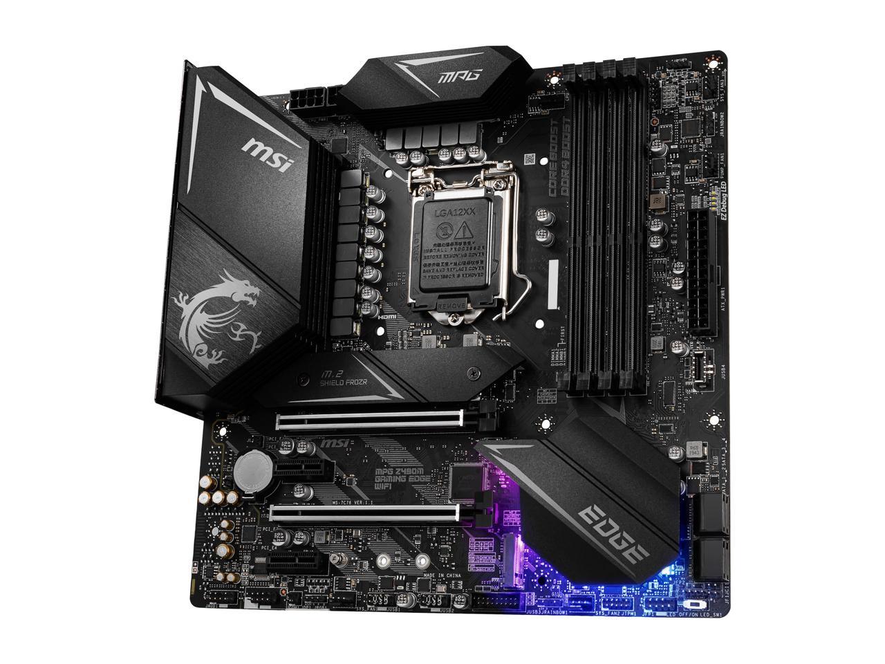 Msi Mpg Z490M Gaming Edge Wifi Lga 1200 Intel Z490 Sata 6Gb/S Micro Atx Intel Motherboard