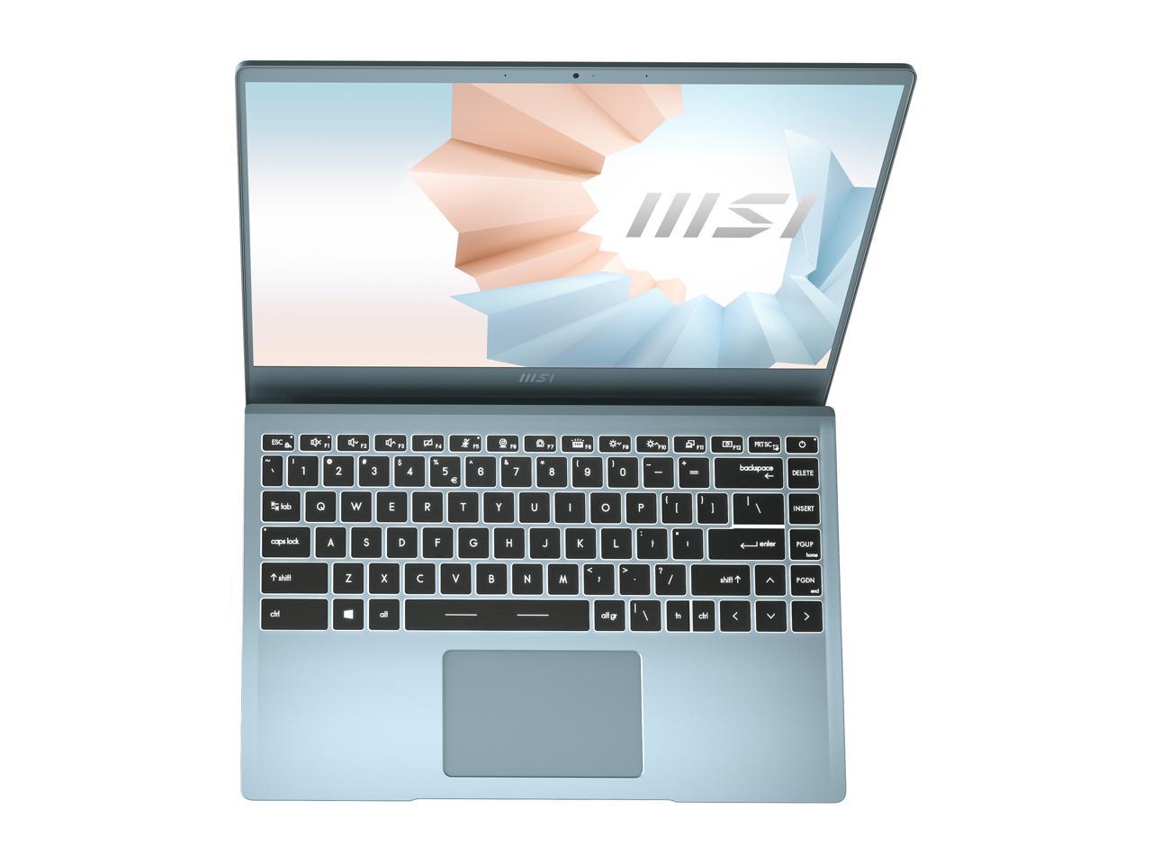 Msi Modern 14 B11Mo-612 14 Inch Intel Core I3-1115G4 1.3-4.1Ghz/ 8Gb Ddr4/ 512Gb Nvme Ssd/ Intel Iris Xe/ Usb3.2/ Windows 10 Laptop (Blue Stone)