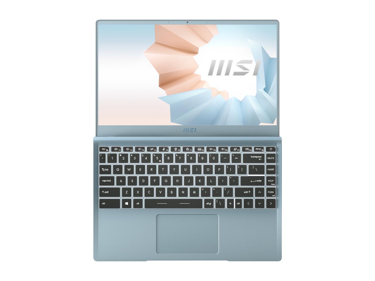 Msi Modern 14 B11Mo-612 14 Inch Intel Core I3-1115G4 1.3-4.1Ghz/ 8Gb Ddr4/ 512Gb Nvme Ssd/ Intel Iris Xe/ Usb3.2/ Windows 10 Laptop (Blue Stone)