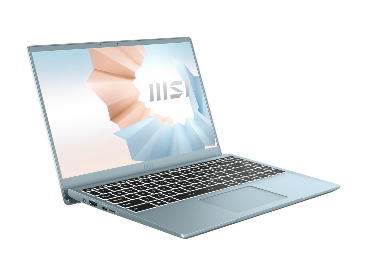 Msi Modern 14 B11Mo-612 14 Inch Intel Core I3-1115G4 1.3-4.1Ghz/ 8Gb Ddr4/ 512Gb Nvme Ssd/ Intel Iris Xe/ Usb3.2/ Windows 10 Laptop (Blue Stone)