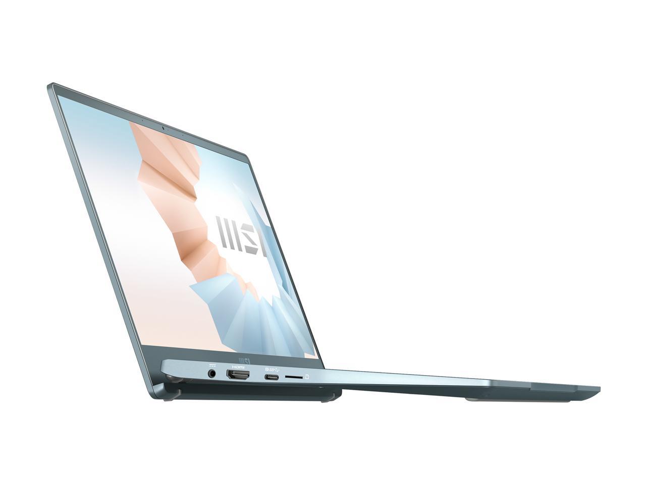 Msi Modern 14 B11Mo-612 14 Inch Intel Core I3-1115G4 1.3-4.1Ghz/ 8Gb Ddr4/ 512Gb Nvme Ssd/ Intel Iris Xe/ Usb3.2/ Windows 10 Laptop (Blue Stone)