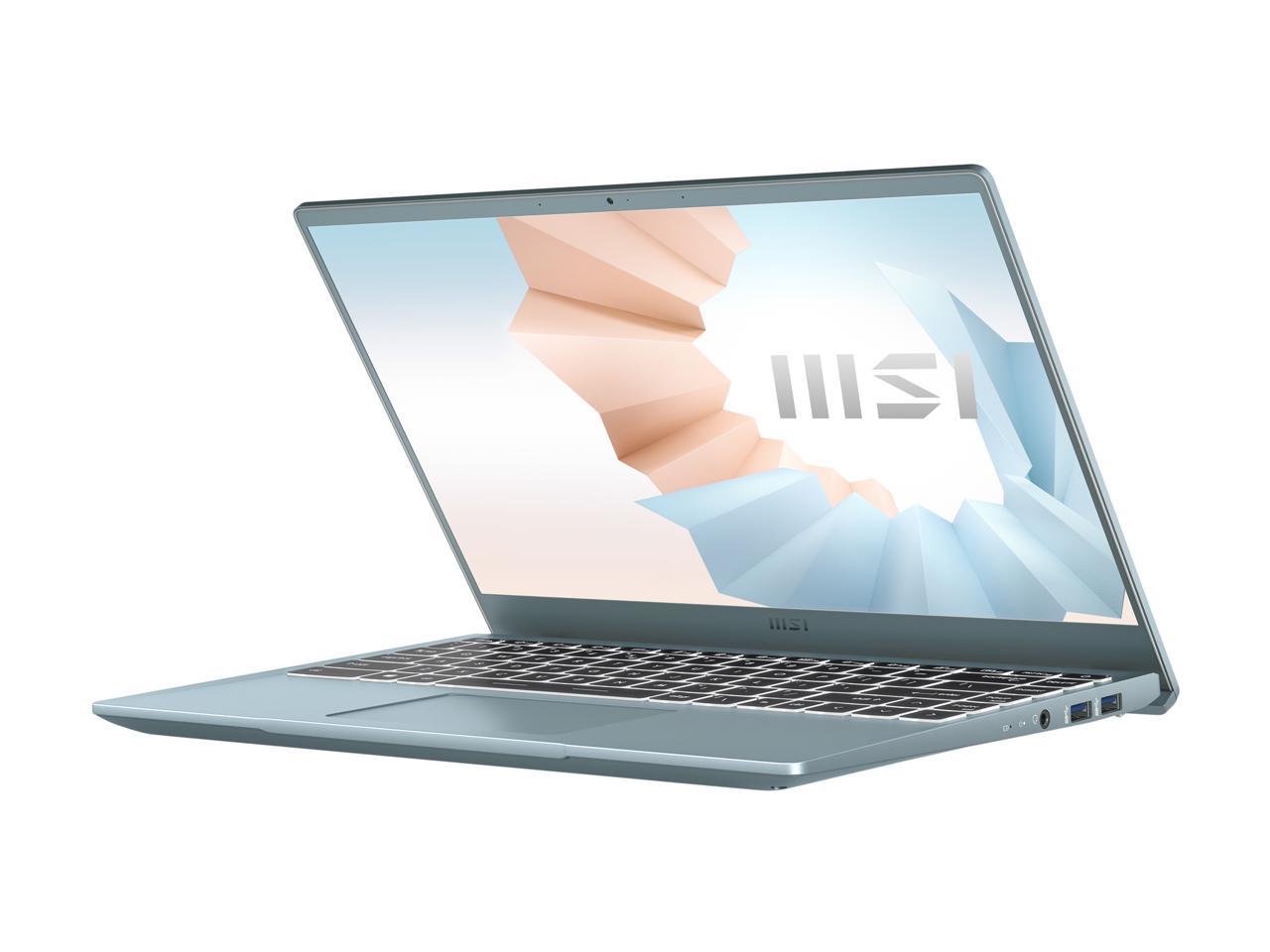 Msi Modern 14 B11Mo-612 14 Inch Intel Core I3-1115G4 1.3-4.1Ghz/ 8Gb Ddr4/ 512Gb Nvme Ssd/ Intel Iris Xe/ Usb3.2/ Windows 10 Laptop (Blue Stone)