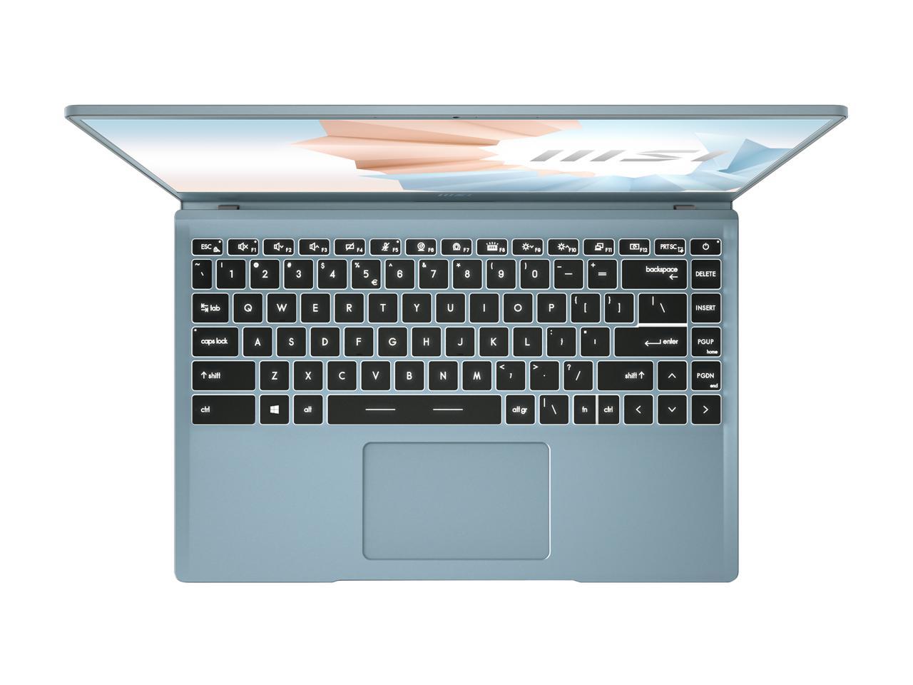 Msi Modern 14 B11Mo-612 14 Inch Intel Core I3-1115G4 1.3-4.1Ghz/ 8Gb Ddr4/ 512Gb Nvme Ssd/ Intel Iris Xe/ Usb3.2/ Windows 10 Laptop (Blue Stone)