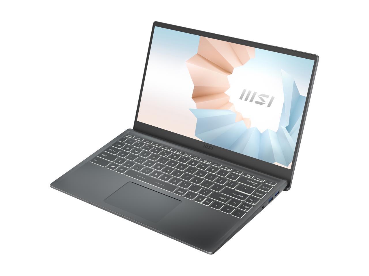 Msi Modern 14 B5M-053 14 Inch Amd Ryzen 5 5500U 2.1-4.0Ghz/ 8Gb Ddr4/ 256Gb Nvme Ssd/ Usb3.2/ Windows 10 Laptop (Carbon Gray)