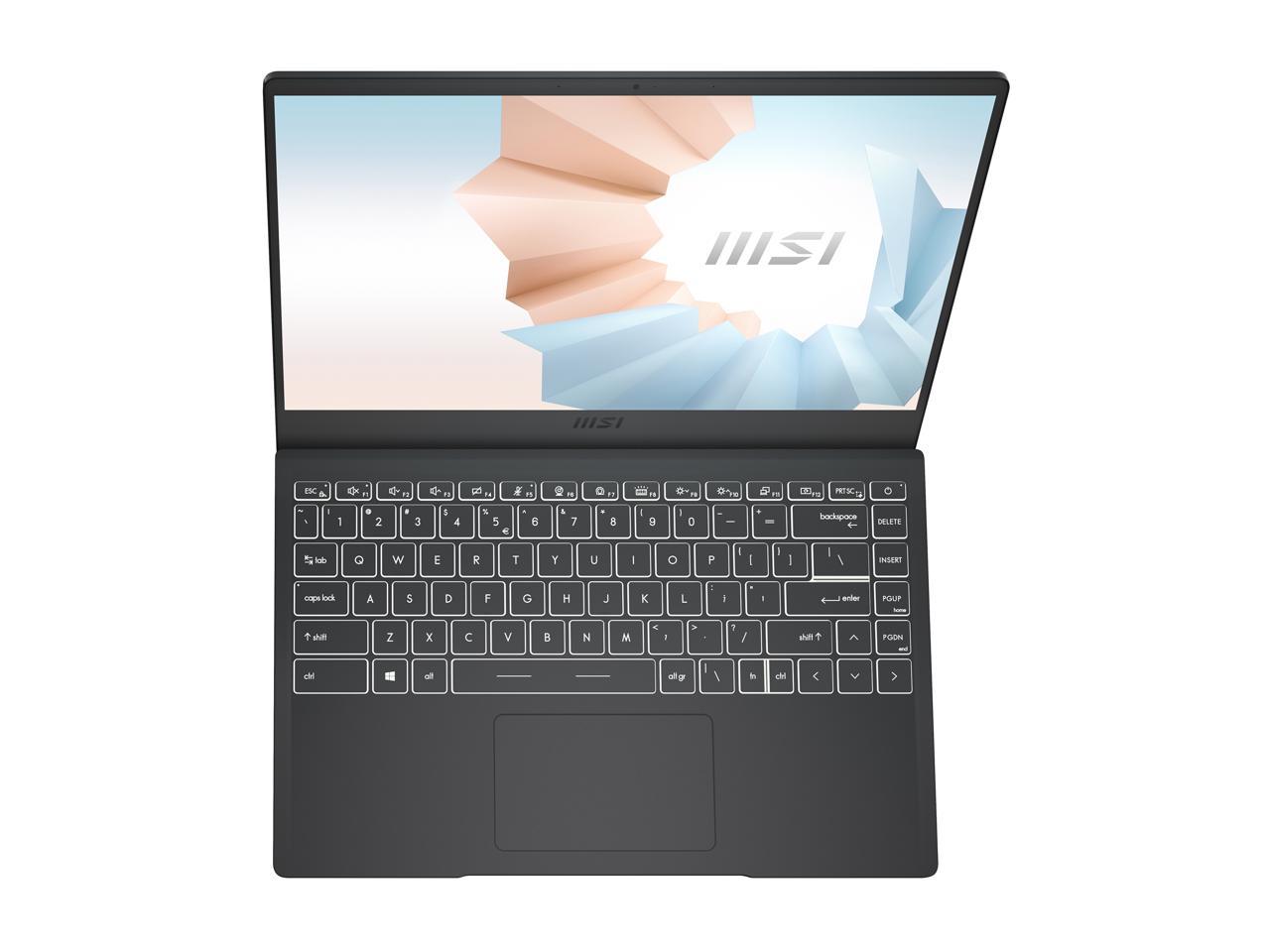 Msi Modern 14 B5M-053 14 Inch Amd Ryzen 5 5500U 2.1-4.0Ghz/ 8Gb Ddr4/ 256Gb Nvme Ssd/ Usb3.2/ Windows 10 Laptop (Carbon Gray)