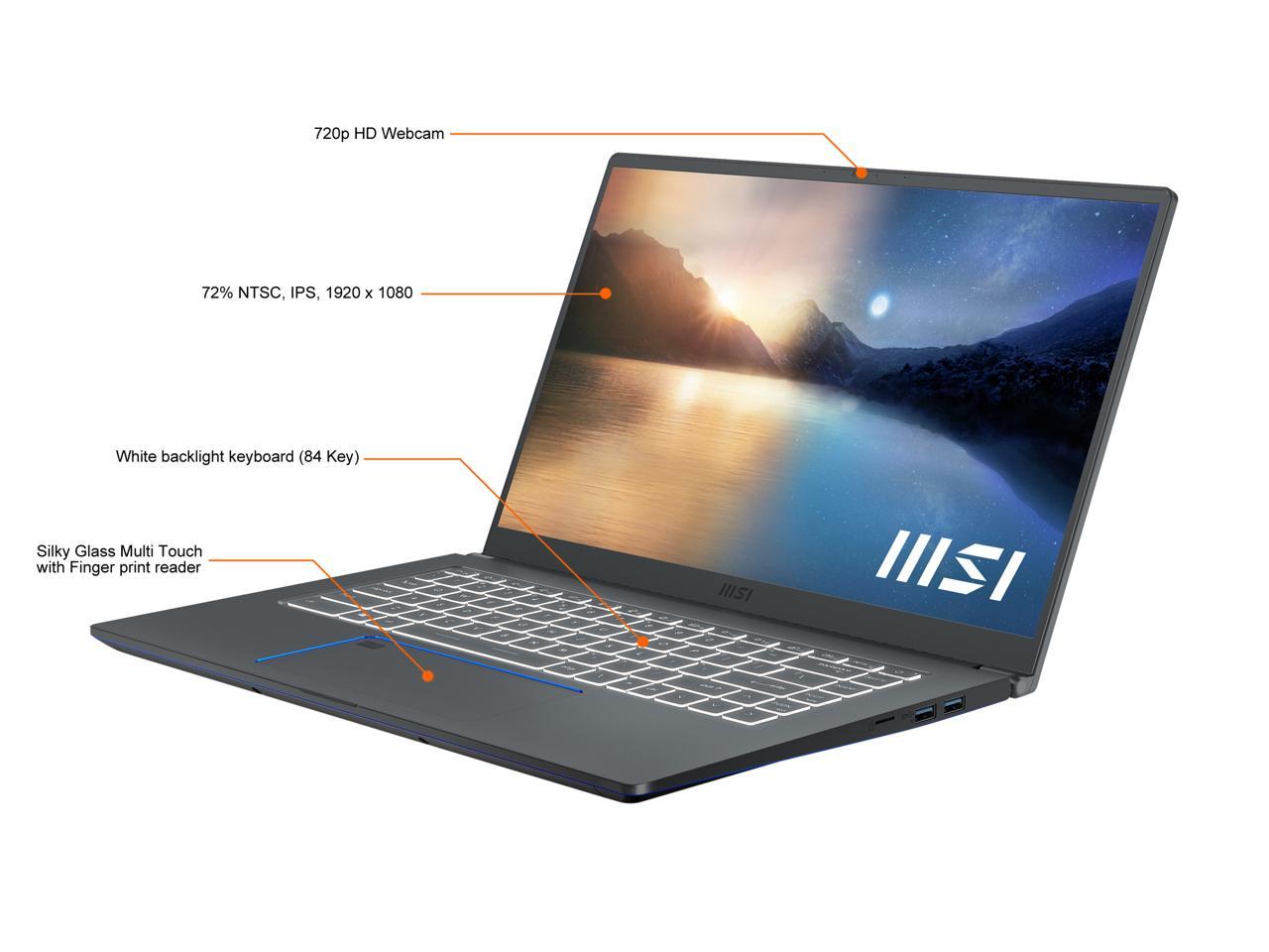 Msi Modern 15 A11Mu-652 15.6 Inch Intel Core I7-1195G7 2.9-5.0Ghz/ 8Gb Ddr4/ 1Tb Nvme Ssd/ Intel Iris Xe/ Usb3.2/ Windows 10 Laptop (Carbon Gray)