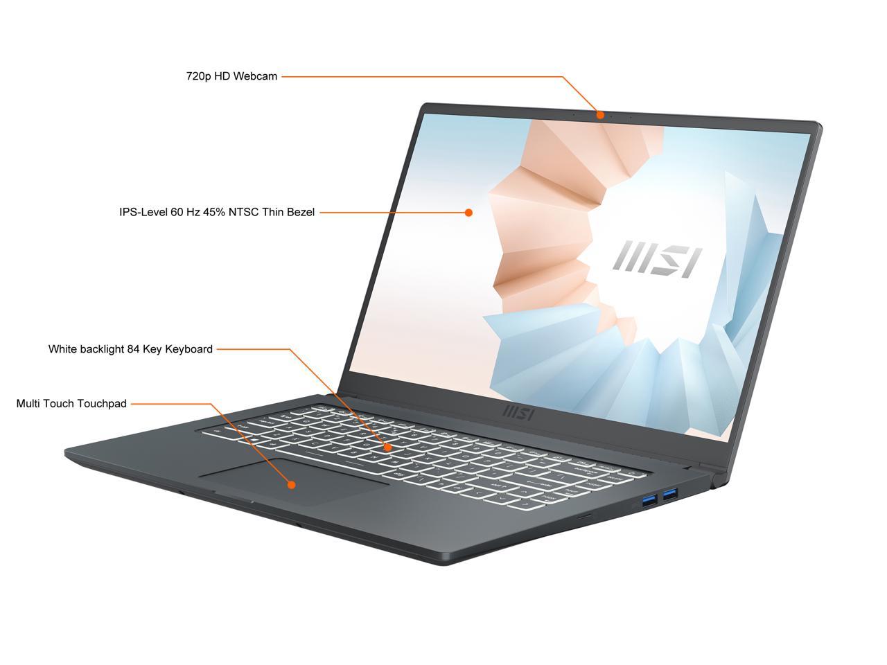Msi Modern 15 A11Mu-681 15.6 Inch Intel Core I7-1195G7 2.9-5.0Ghz/ 16Gb (8G*2) Ddr4/ 512Gb Nvme Ssd/