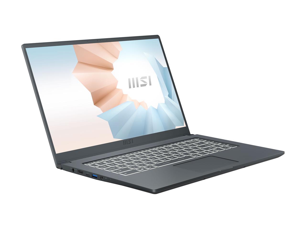 Msi Modern 15 A5M-072 15.6 Inch Amd Ryzen 7 5700U 1.8-4.3Ghz/ 8Gb Ddr4/ 512Gb Nvme Ssd/ Usb3.2/ Windows 10 Laptop (Carbon Gray)