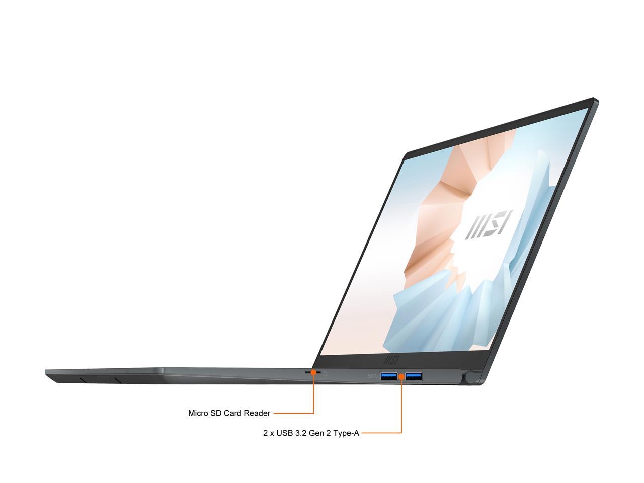 Msi Modern 15 A5M-072 15.6 Inch Amd Ryzen 7 5700U 1.8-4.3Ghz/ 8Gb Ddr4/ 512Gb Nvme Ssd/ Usb3.2/ Windows 10 Laptop (Carbon Gray)