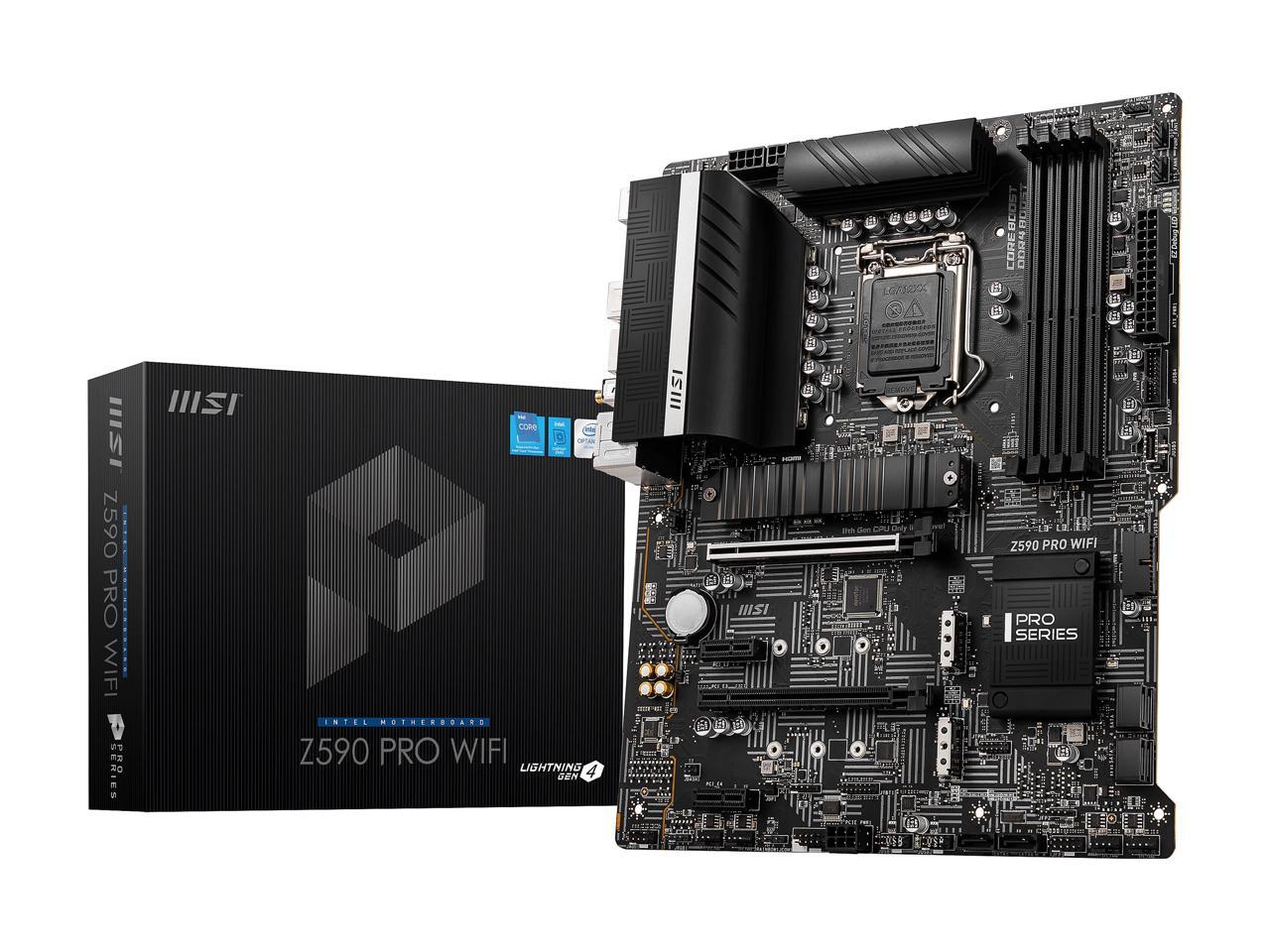 Msi Z590 Pro Wifi Lga 1200 Intel Z590 Sata 6Gb/S Atx Intel Motherboard