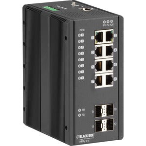 Managed PoE+ Switch - Extreme Temperature Gigabit Ethernet for Industrial Networks | BLACK BOX LIE1014A