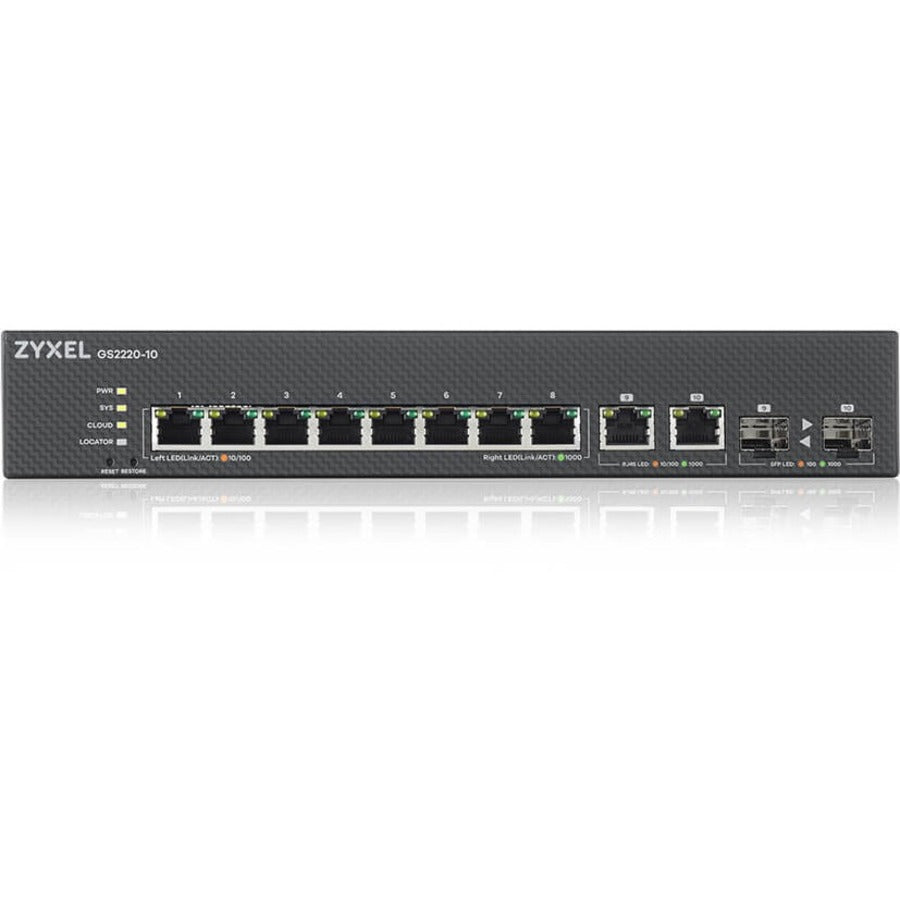Managed Switch - 10/28/50-Port Gigabit L2+ Enterprise Solution | ZYXEL GS2220-10
