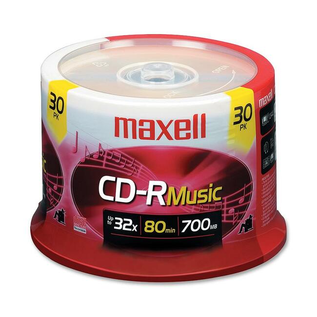 Maxell Cd Recordable Media - Cd-R - 32X - 700 Mb - 30 Pack Spindle