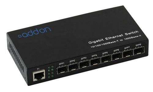 Media Converter 8-Port SFP - AddOn 1Gbps RJ-45 to SFP Unmanaged | Tecisoft AO-GES-18-S