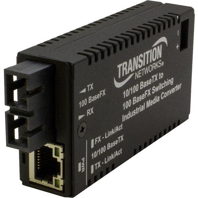 Media Converter Fast Ethernet 10/100Base-TX to 100Base-FX Hardened Multimode SC | TecISoft M/E-ISW-FX-02(SC)