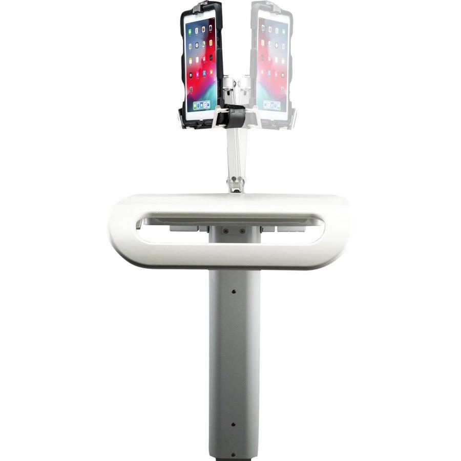 Medical Workstation Cart - CTA Digital Height-Adjustable Rolling VESA Plate | CTA Digital QPAD-HRSW