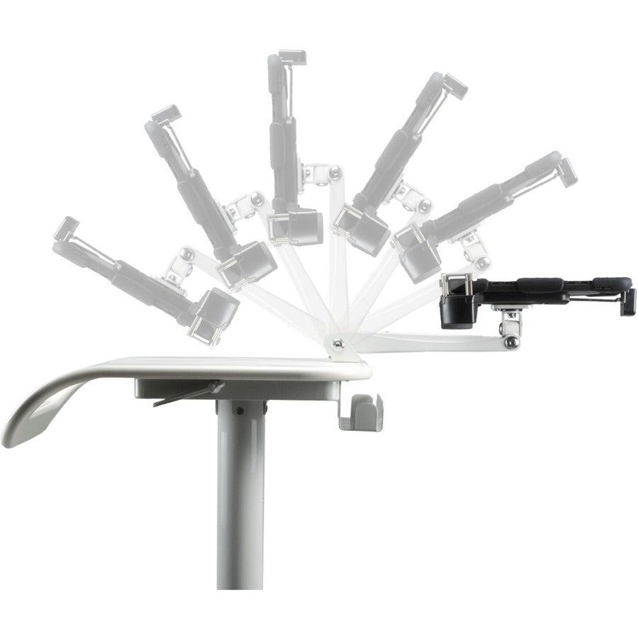 Medical Workstation Cart - CTA Digital Height-Adjustable Rolling VESA Plate | CTA Digital QPAD-HRSW
