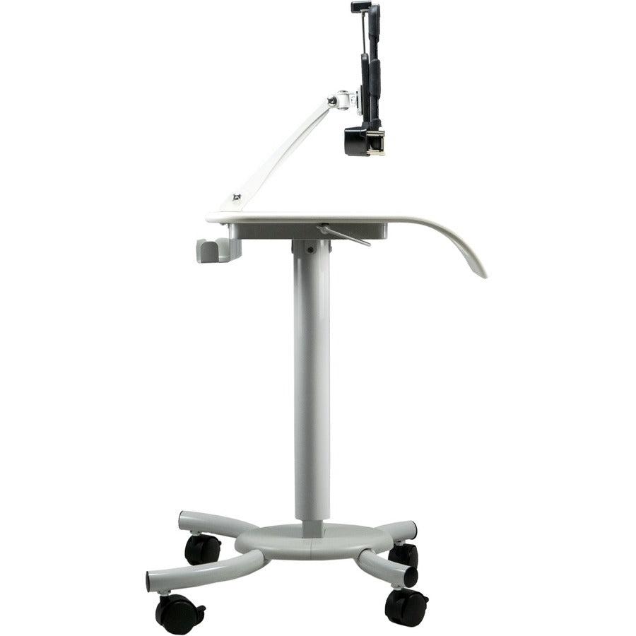 Medical Workstation Cart - CTA Digital Height-Adjustable Rolling VESA Plate | CTA Digital QPAD-HRSW