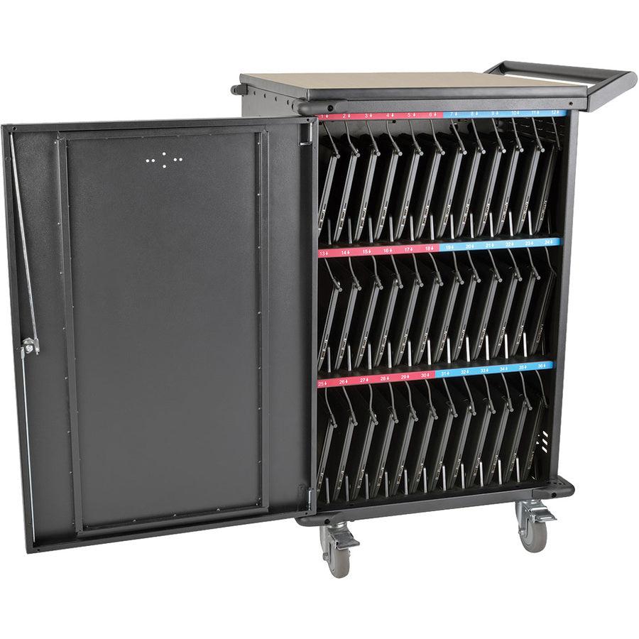Mobile Laptop Charging Cart - 36 Device AC Charging Station | Tecisoft CSC36AC
