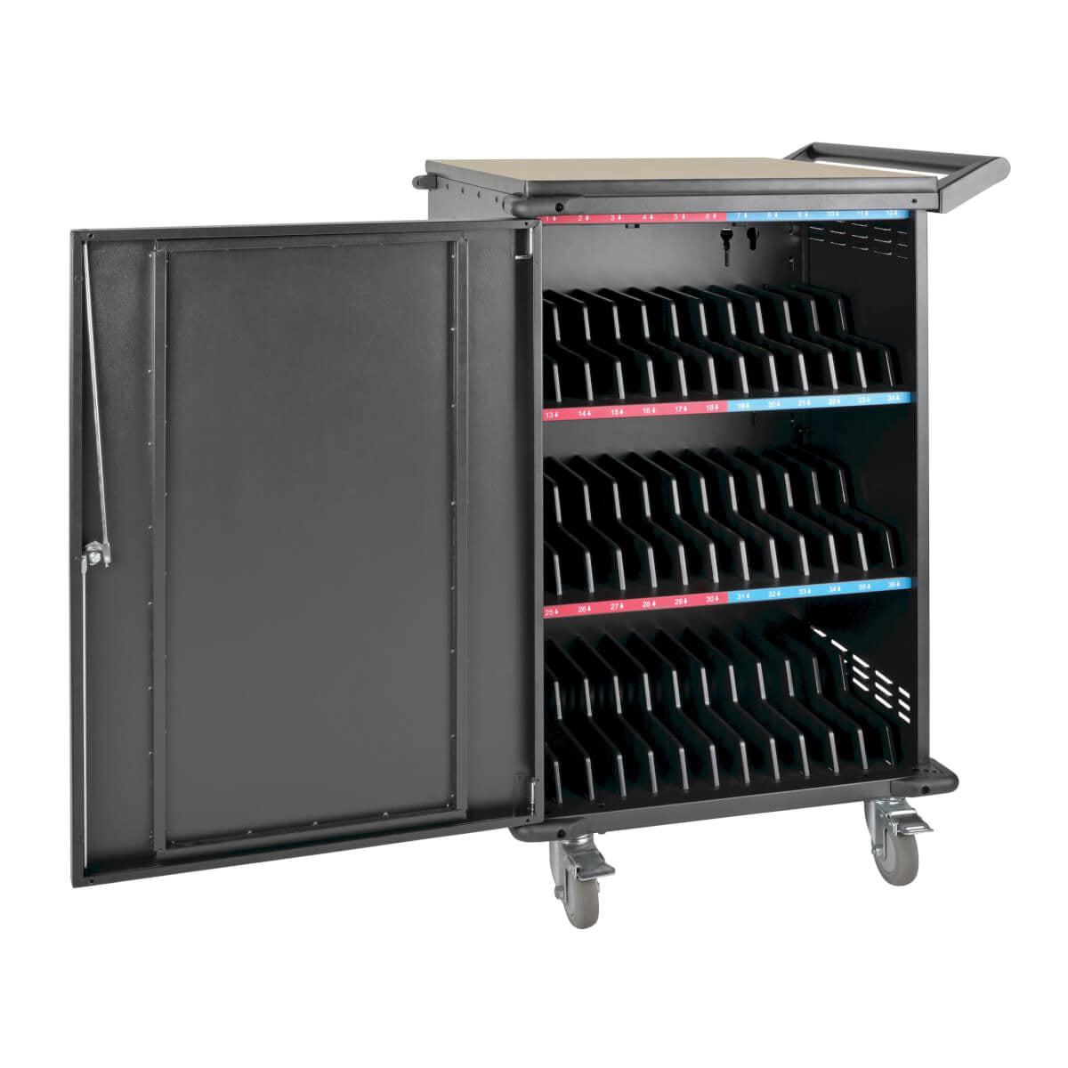 Mobile Laptop Charging Cart - 36 Device AC Charging Station | Tecisoft CSC36AC