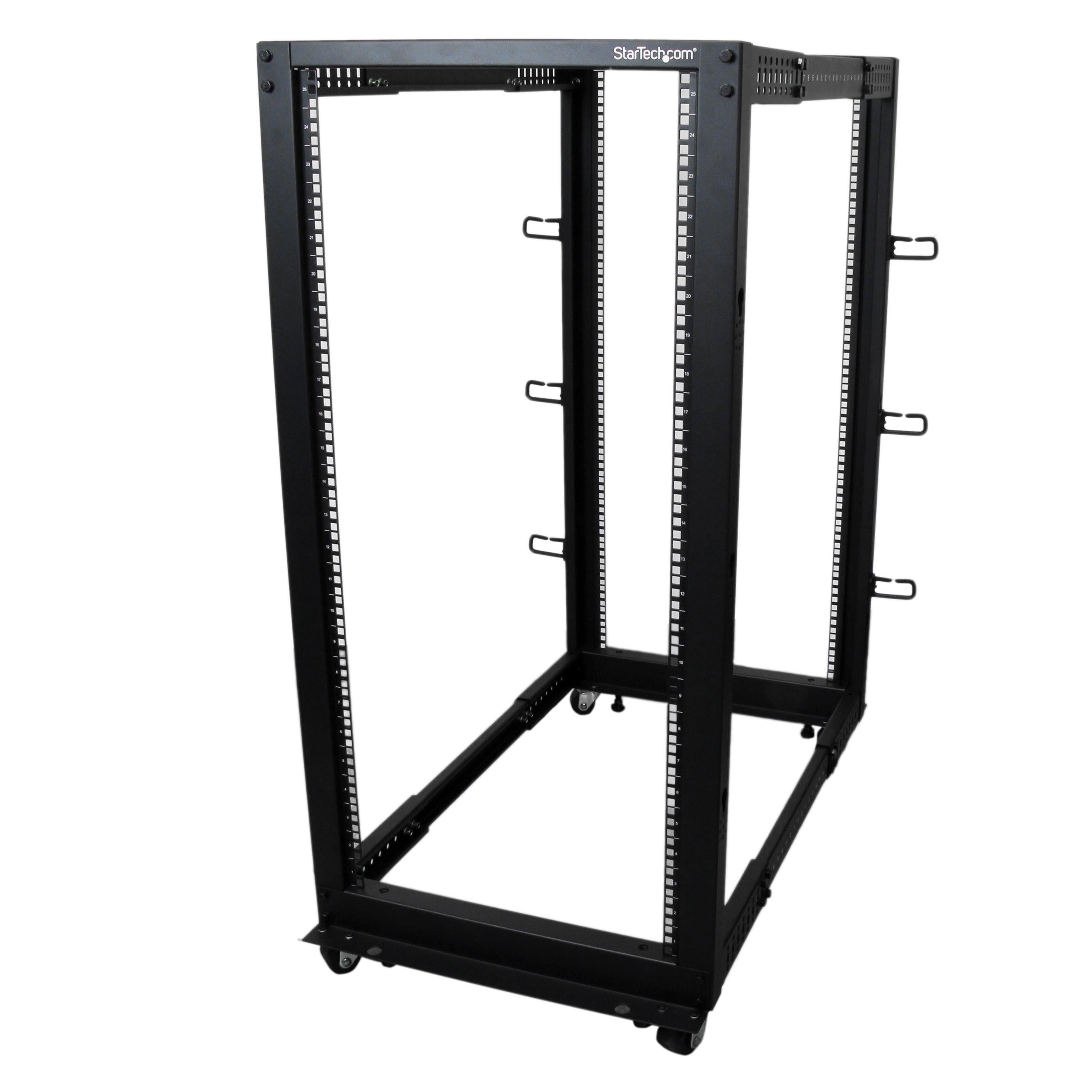 Mobile Server Rack 25U - 4-Post Open Frame Data Center Solution | StarTech.com 4POSTRACK25U