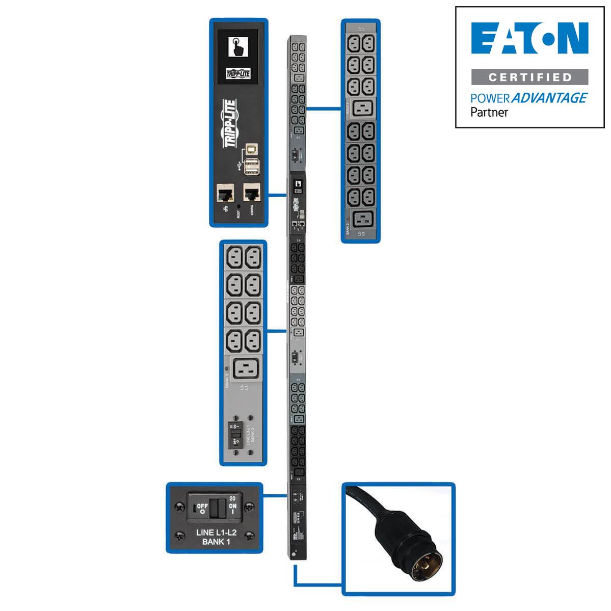 Monitored PDU Power Distribution Unit - 48 Outlets with LX Interface | Tripp Lite PDU3EVN6H50B