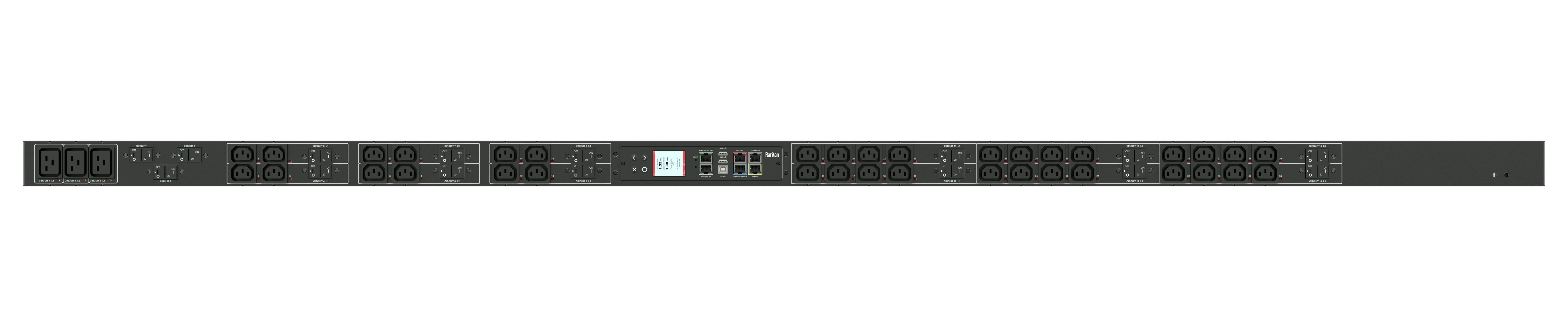 Monitored Rack Power Distribution Unit - 57.5kVA 3-Phase PDU | Raritan PX3-4087YU-V2