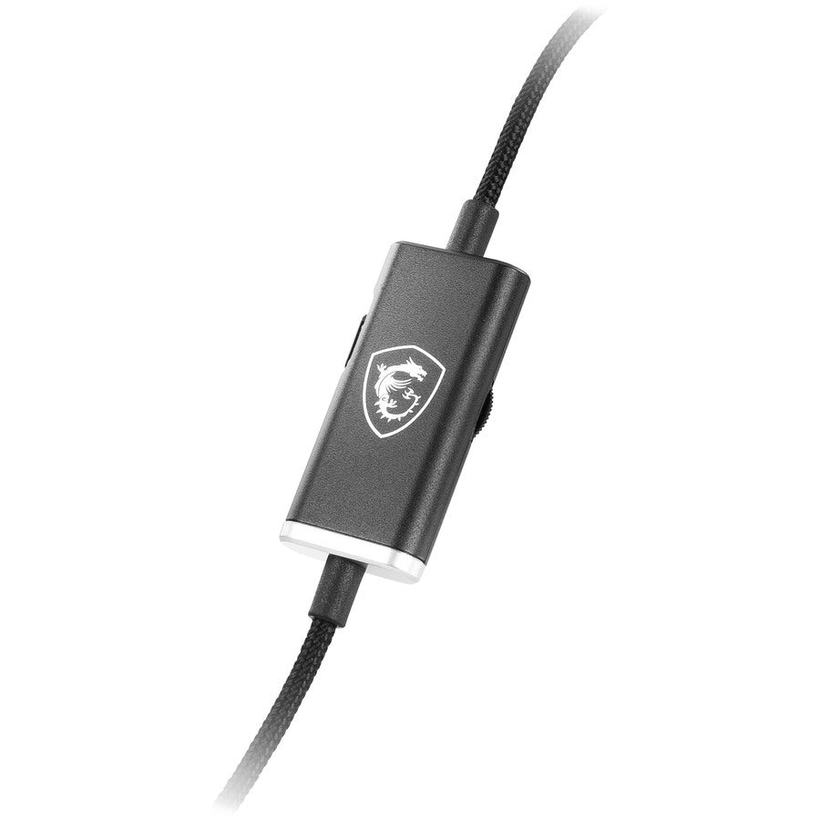 Msi Immerse Gh20 Gaming Headset '3.5Mm Inline With Audio Splitter Accessory, Black, 40Mm Drivers, Unidirectional Mic, Pc & Cross-Platform Compatibility'