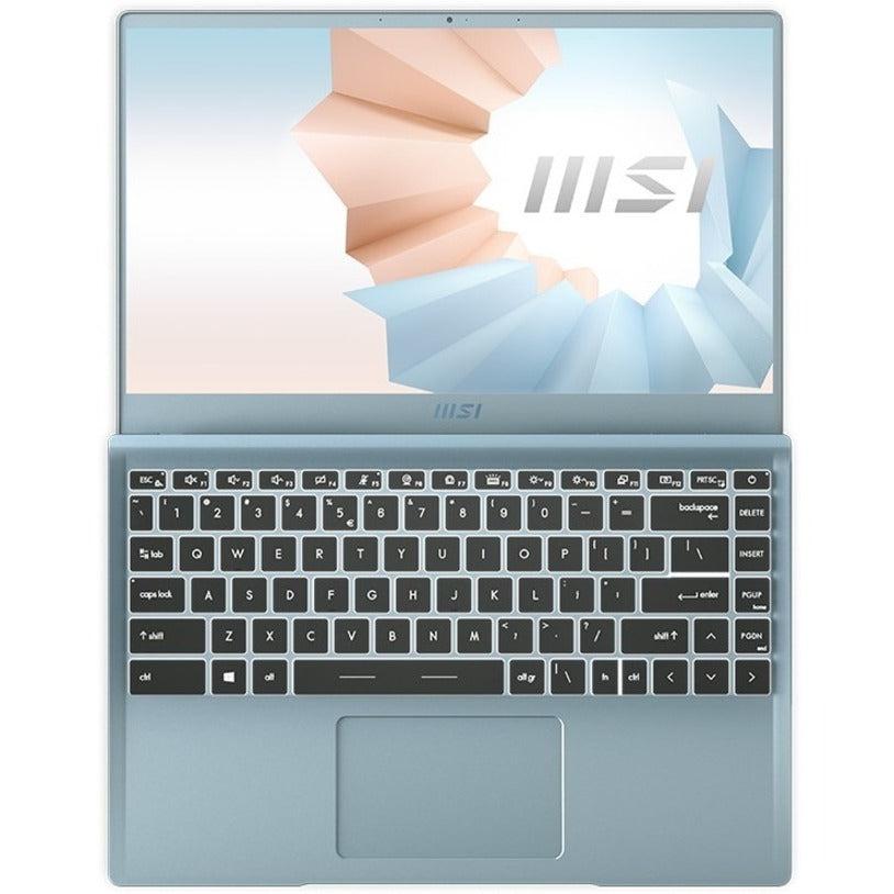 Msi Modern 14 B11Mo-612 14 Inch Intel Core I3-1115G4 1.3-4.1Ghz/ 8Gb Ddr4/ 512Gb Nvme Ssd/ Intel Iris Xe/ Usb3.2/ Windows 10 Laptop (Blue Stone)