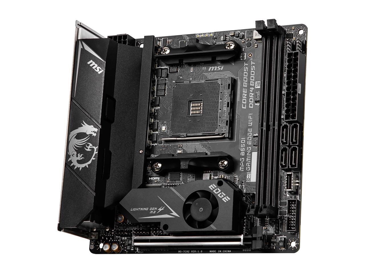 Msi Mpg B550I Gaming Edge Wifi Am4 Amd B550 Sata 6Gb/S Mini Itx Amd Motherboard