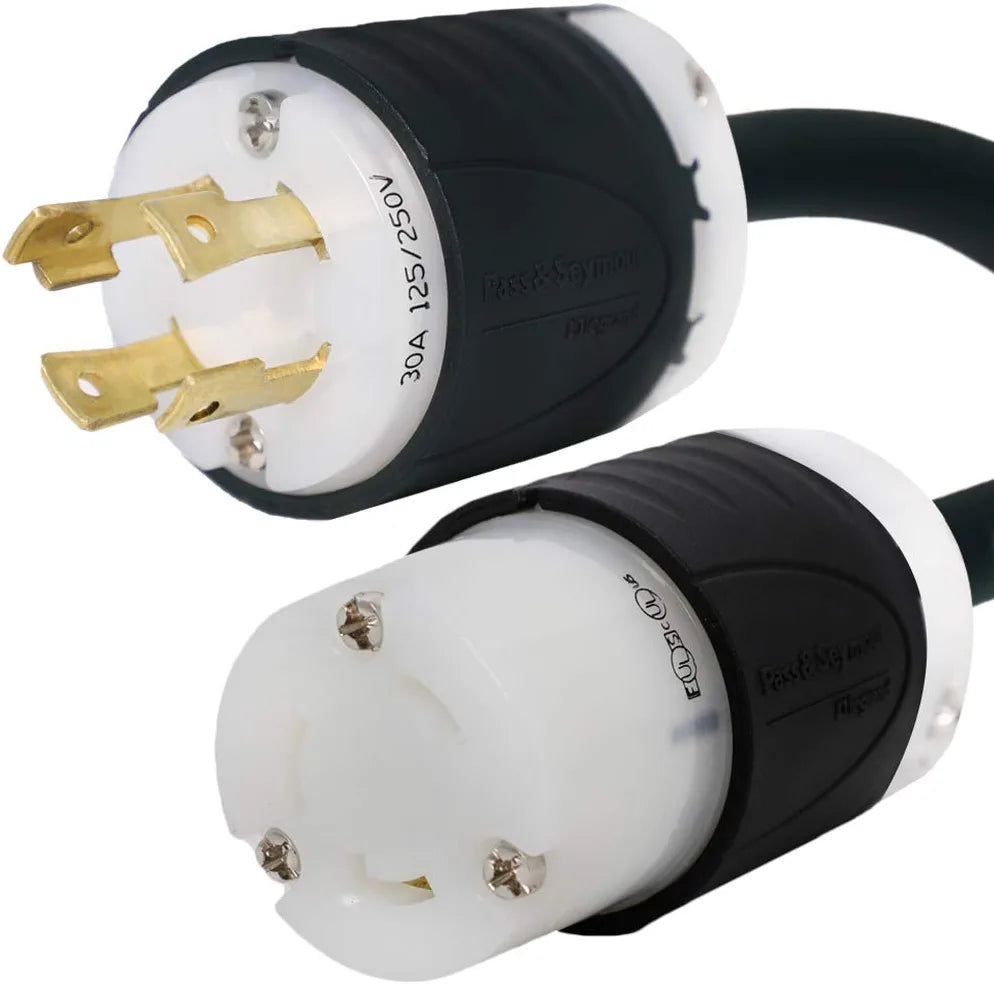 Nema L1430P To Nema L630R 10Awg,30A 250V 10Ft Black Power Cord