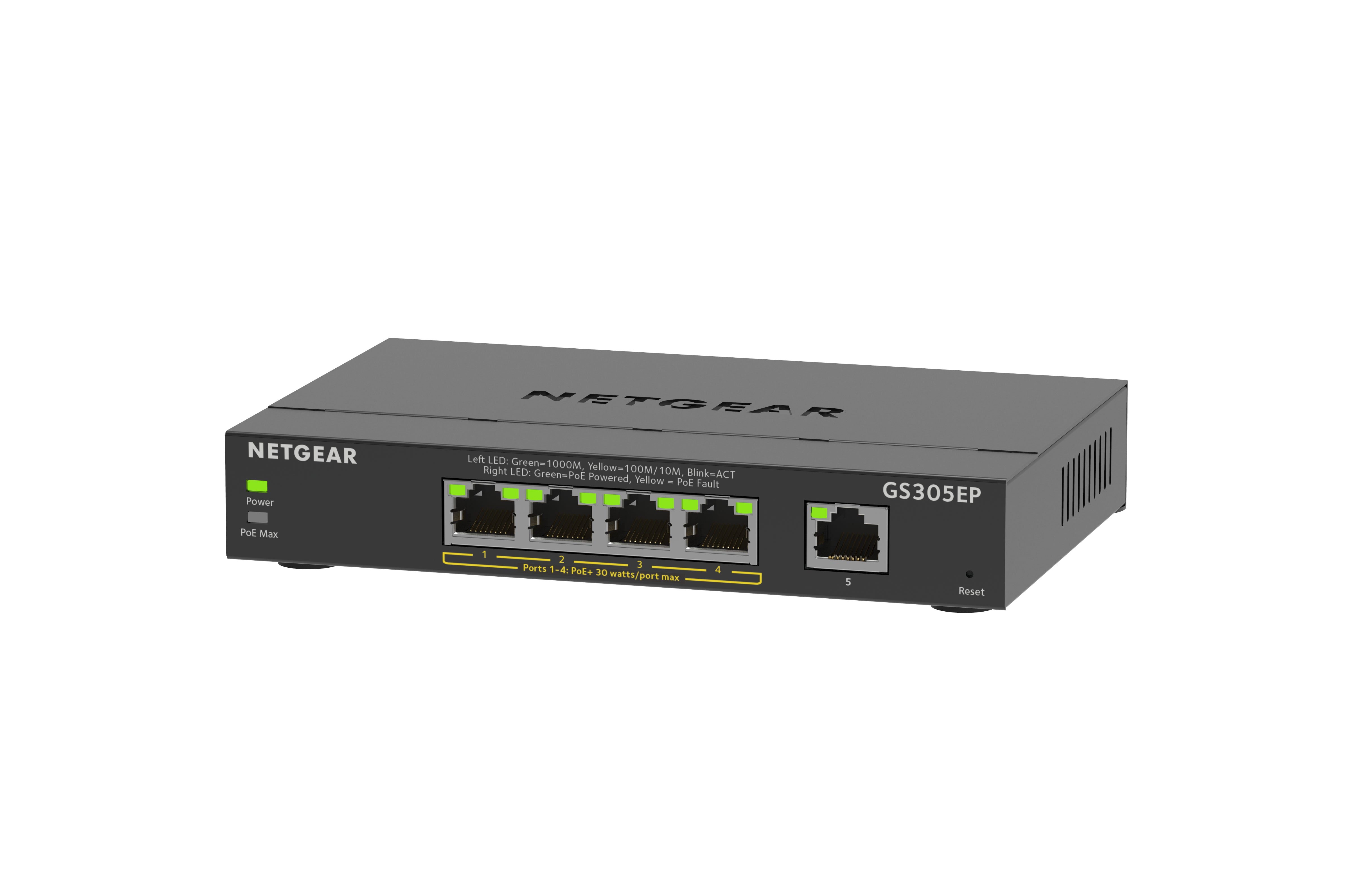 NETGEAR GS305EP 5-Port Gigabit PoE+ Managed Switch | Smart Plus GS305EP-100NAS