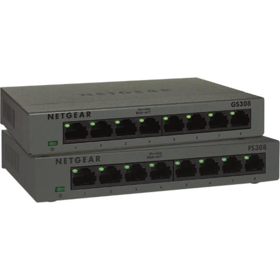 NETGEAR Gigabit Switch 8 Port - Unmanaged Ethernet Hub | GS308 GS308-300PAS
