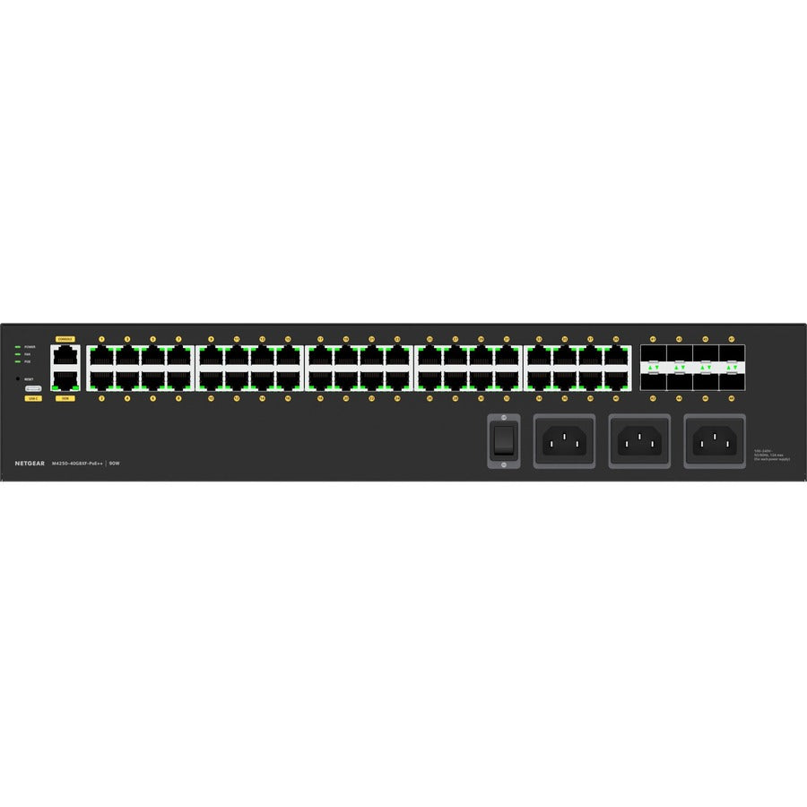 NETGEAR M4250 PoE++ Managed Switch - 40 Port 1G AV 8 SFP+ Enterprise | TecisOft GSM4248UX-100NAS